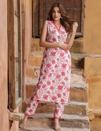 KDJ 2217 Summer Special Dress  - Red, 42-XL