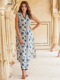 KDJ 2217 Summer Special Dress  - Royal Blue, XXL-44