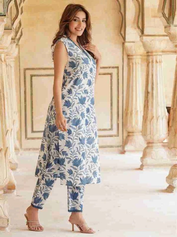 KDJ 2217 Summer Special Dress  - Royal Blue, XXL-44