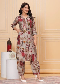 KDJ 4112 AFGANI PATTERN CORD SET  - 38, Gray