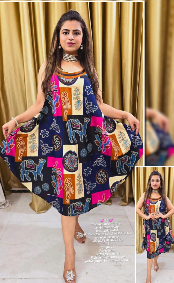KD18 Umbrella Kurti  - Red, 38