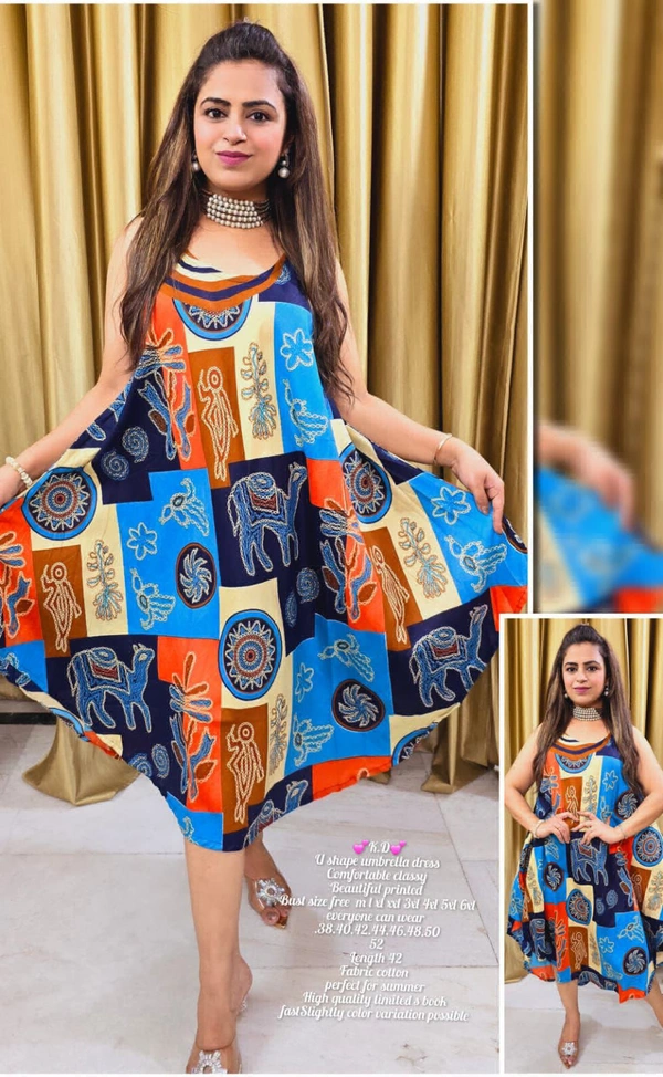 KD18 Umbrella Kurti  - sky blue, 38