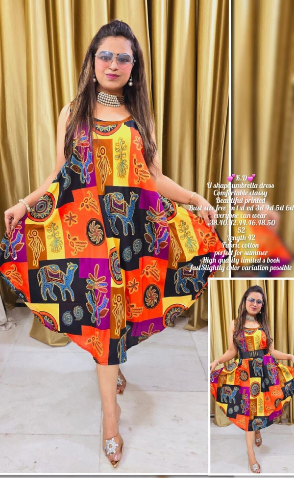 KD18 Umbrella Kurti  - Red, 42