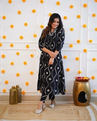RPR 5045 Beautiful Kurti With Pant  - Black, M-38