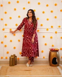 RPR 5045 Beautiful Kurti With Pant  - Maroon, M-38