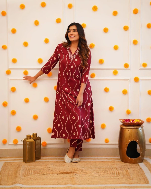 RPR 5045 Beautiful Kurti With Pant  - Maroon, M-38