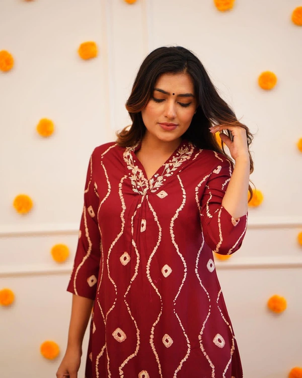 RPR 5045 Beautiful Kurti With Pant  - Maroon, M-38