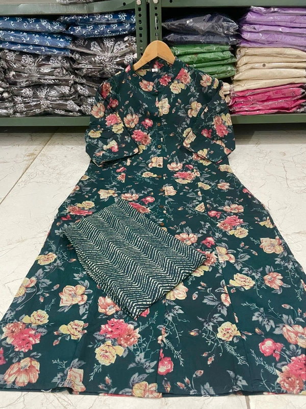 RPR Printed Kurti With Pant  - Black, M-38