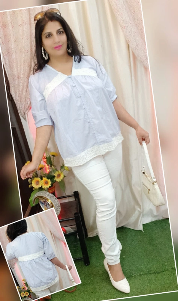 KD18 Party Wear Top - blue, M-38