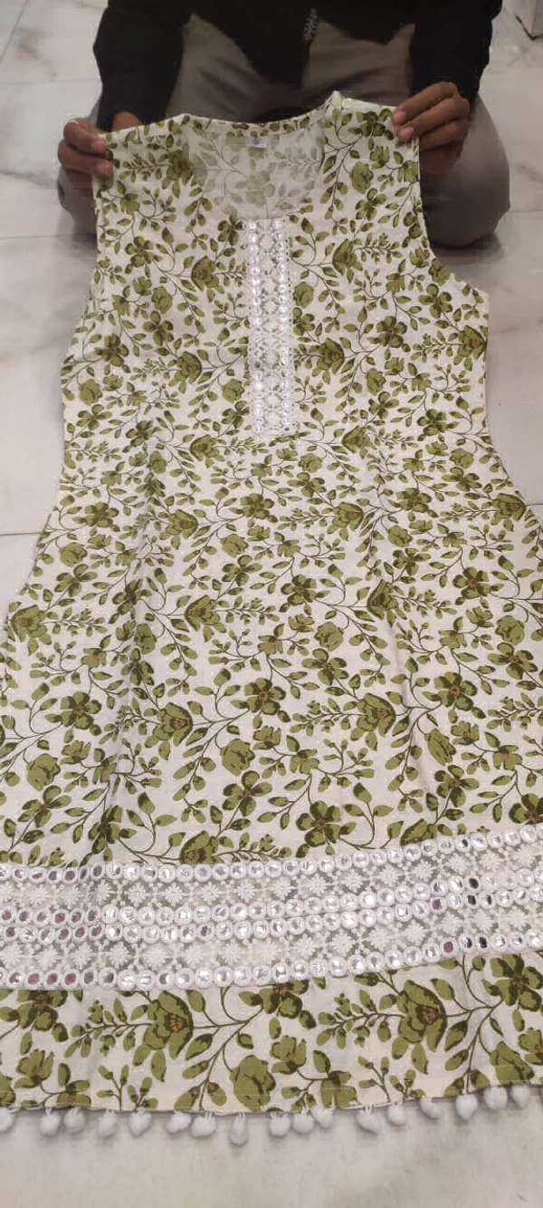 KDJ 4103 Cotton 3pcs Dress  - Green, 38