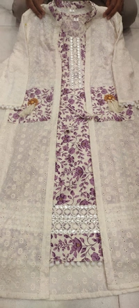 KDJ 4103 Cotton 3pcs Dress  - Purple, 40