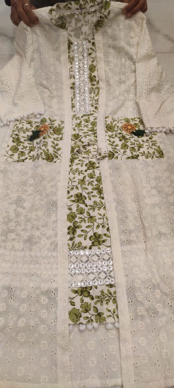 KDJ 4103 Cotton 3pcs Dress  - Green, 42