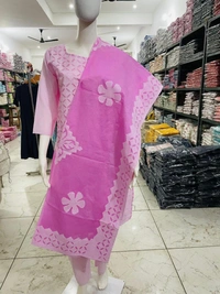 KDJ 5047 Beautiful Kurti Set  - Pink, L-40