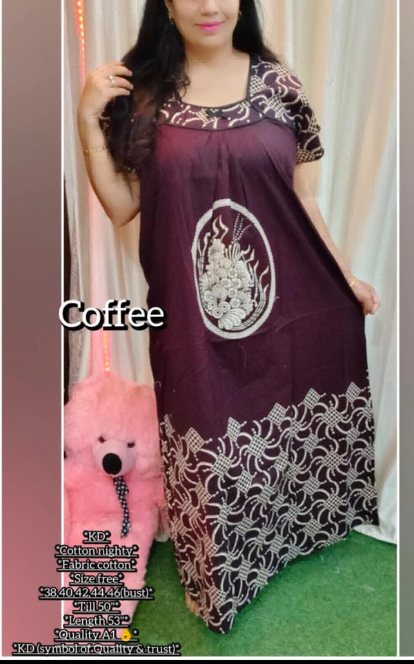 KD18 Cotton Nighty  - wine, 40