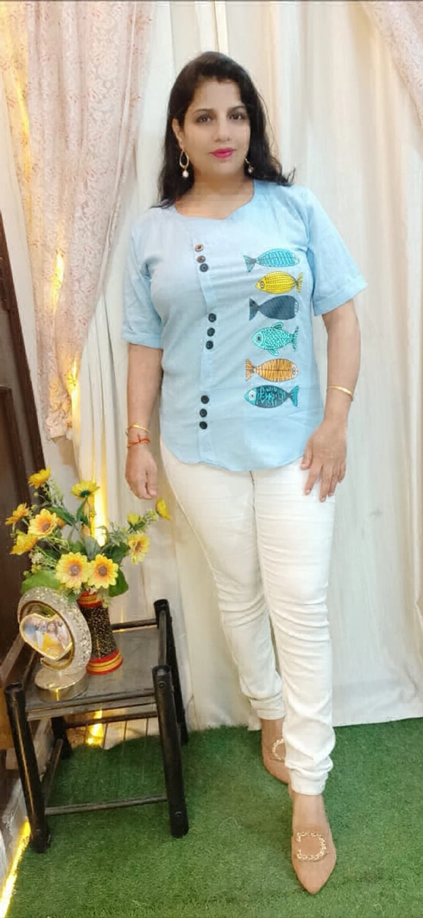 KD18 Designer Top - sky blue, 42
