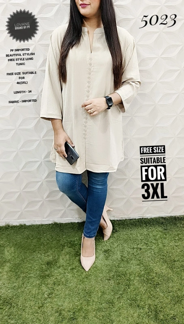 PFK LONG TUNIK Top - Cream, 3XL