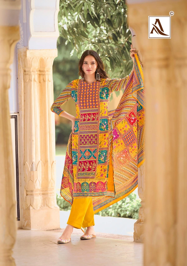 ASU 5154Designer Kurti Dress Material - Yellow
