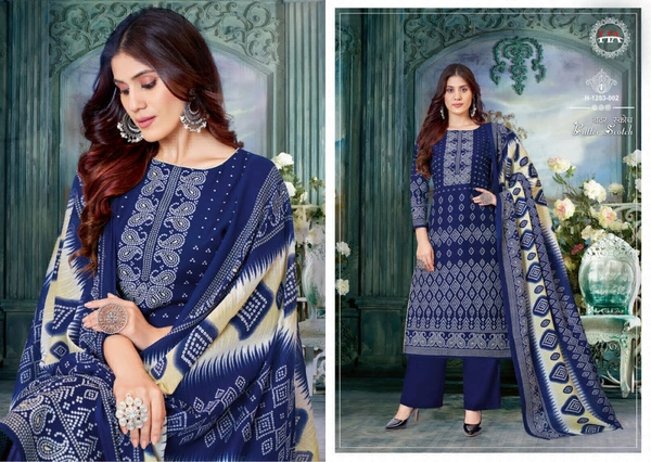 ASU 5160Beautiful Dress Material - Navy Blue