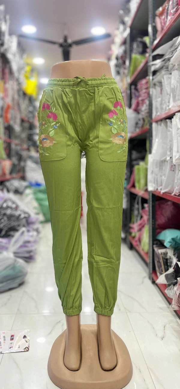 WSM 5162 Twill Cotton Pant - light green, L(30-32)