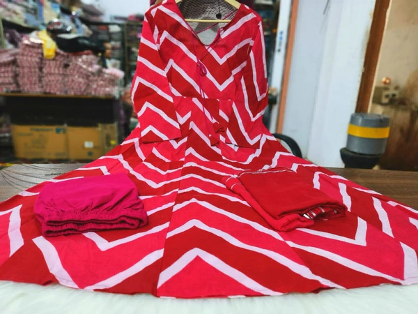 KDJ 5184 Leheriya Pattern Dress  - pink, M-38
