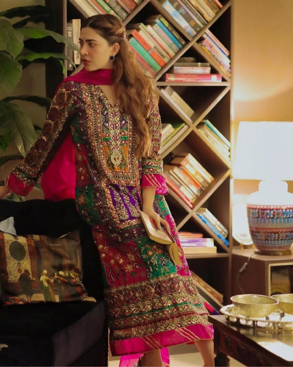 WDW 5192 Fancy Kurti With Pant Dupatta  - Free Size