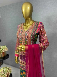 WDW 5192 Fancy Kurti With Pant Dupatta  - Free Size