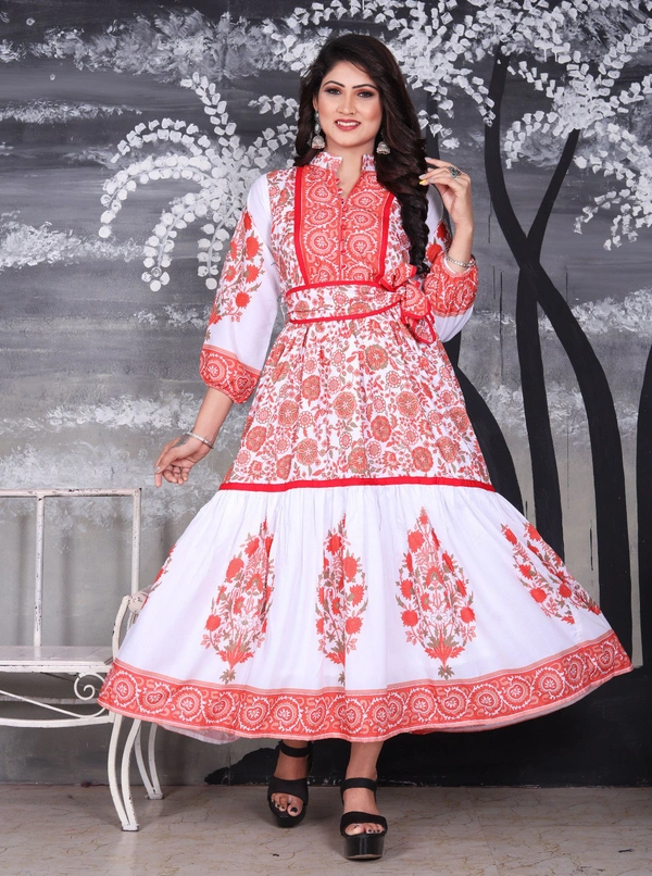 ARM 5197 Rahika Full LONG Dress  - Red, M-38