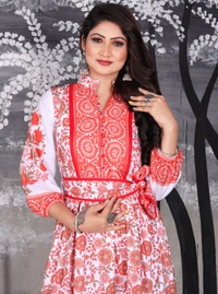 ARM 5197 Rahika Full LONG Dress  - Red, L-40