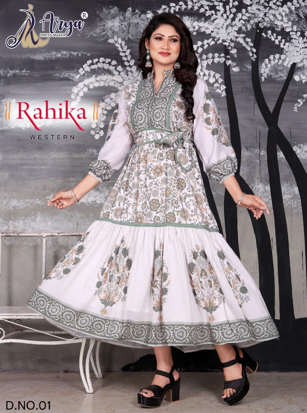 ARM 5197 Rahika Full LONG Dress  - green, L-40