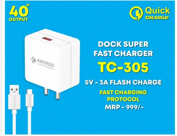KAYROO 5205 Dock Super Fast Charger 40w - White