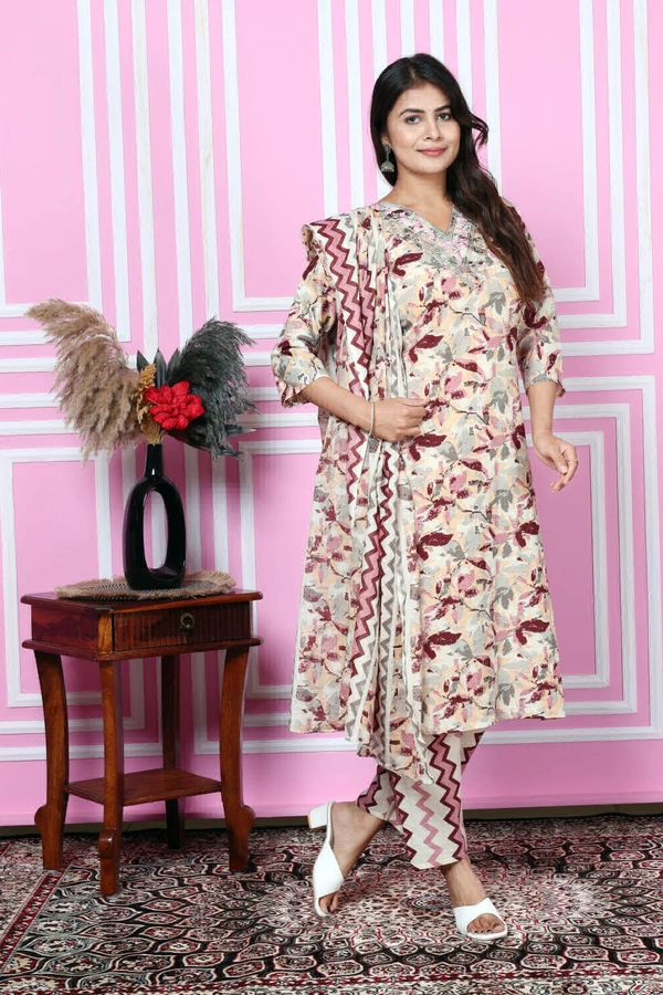 LKT 5229 Beautiful Kurti Set  - Maroon, 42-XL