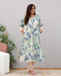 LKT 5237 Beautiful Dress  - Blue, XXL-44