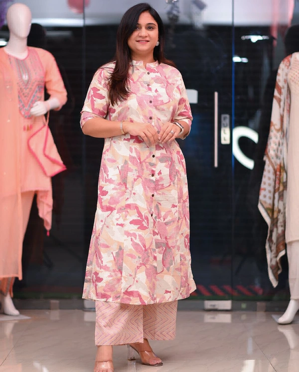 LKT 5252 Floral Dress  - pink, M-38