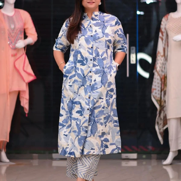 LKT 5252 Floral Dress  - Blue, XXL-44