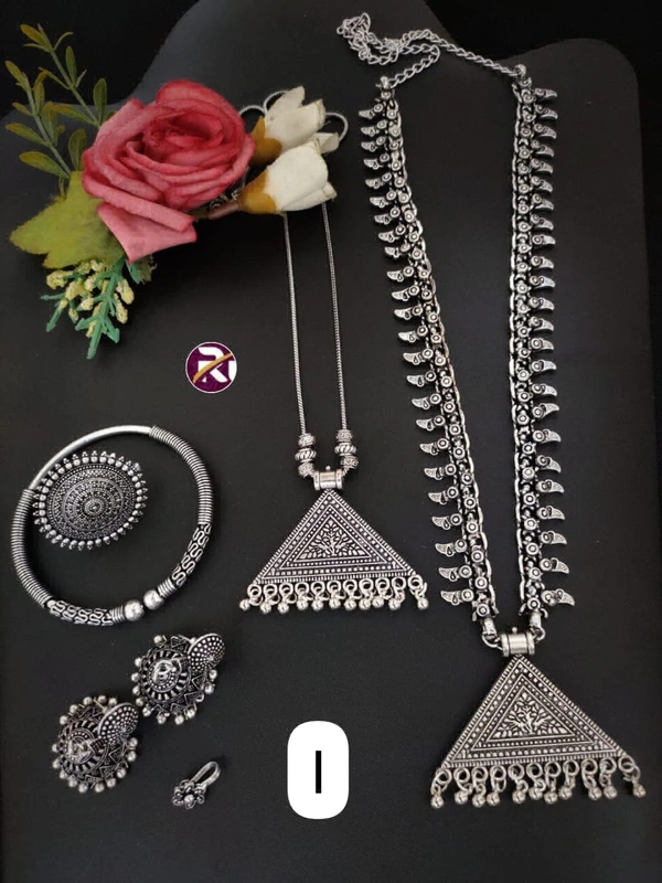 5273 Oxidised Beautiful Set - I