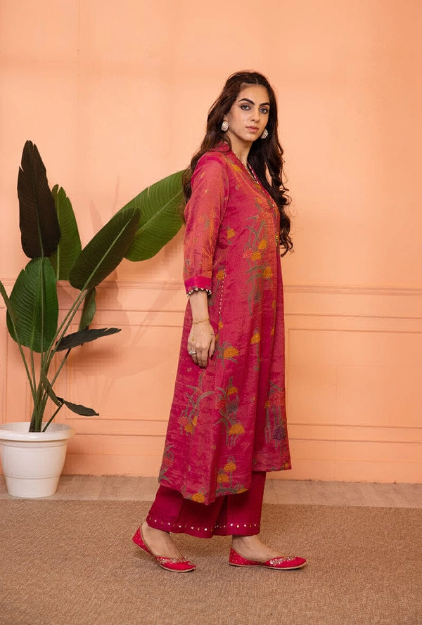 KDJ 5300 Beautiful Collar Kurti Set  - pink, M-38