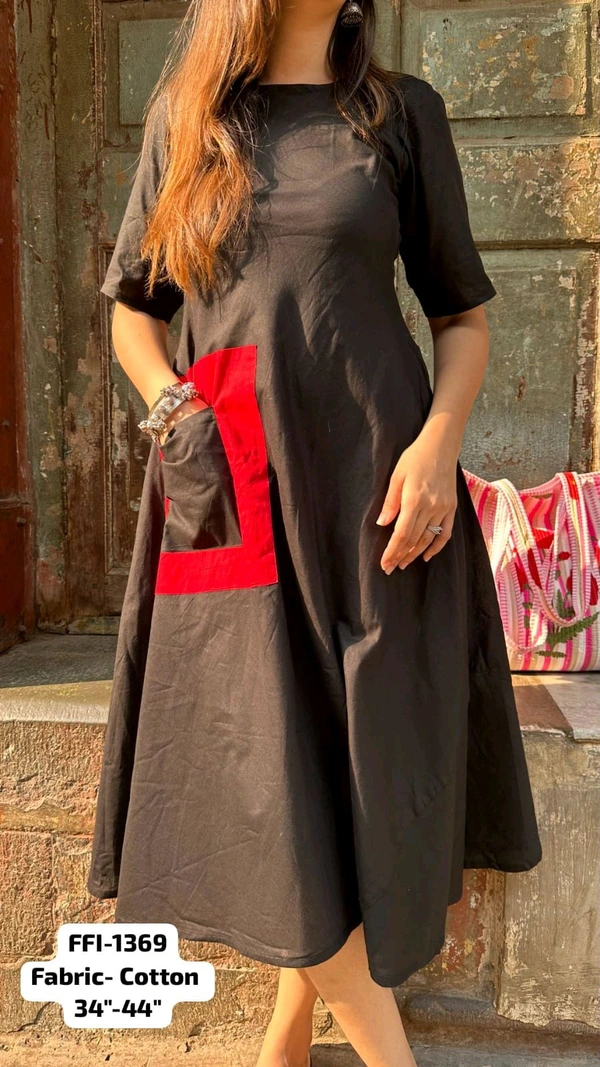 SF2 5045  Black Color  bold is beautiful stunning  dress and pocket  - XL-42