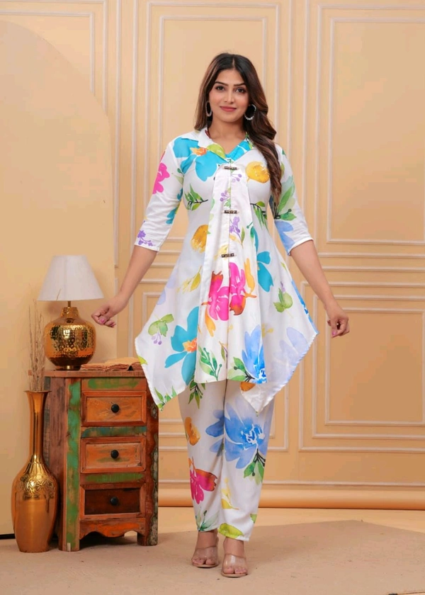 KDJ 5048 New  MUSLIN PARTY WEAR  CORD SET2 Most beautiful Pant Fabric pure Muslin  afgani style Full comfortable soft fabric - L-40