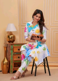 KDJ 5048 New  MUSLIN PARTY WEAR  CORD SET2 Most beautiful Pant Fabric pure Muslin  afgani style Full comfortable soft fabric - XL-42