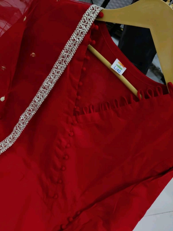 SF3 5051 *New kurti pant duppta  reyon Kurti Net dupatta  sequence embroidery - M-38