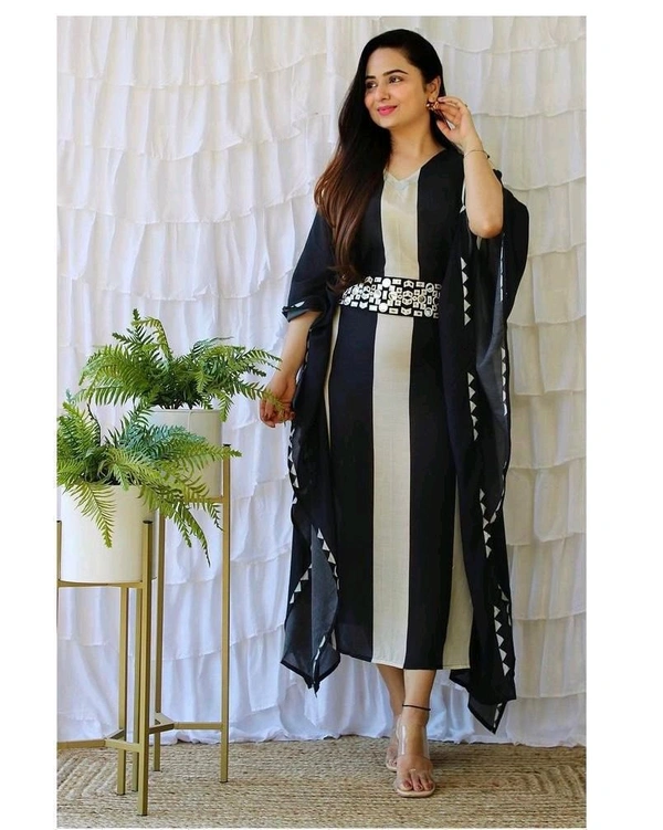SF2 5053 Fashionable Embroidery kaftan  Rayon Fabric  - XL-42