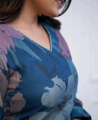 KDJ 5054 pure muslin premium qualities- Kurti With Pant     - L-40