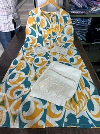 KDJ 5058 *New Launch* *Aline casual pant set* New Cotton casual pant set. *Aline kurta with lace beautiful matching lace detailed pant Side Pockets  - 2XL-44