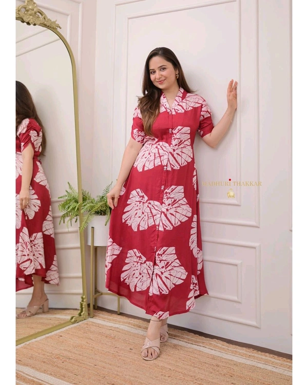 SF2 5059 *Premium cotton printed fir flair dress   - L-40