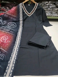 SF3 5364  COTTON KURTI WITH HAVING  EMBROIDERY  WITH BEAUTIFUL  LACE CHANDRI COTTON DUPATTA - L-40