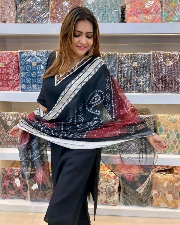 SF3 5364  COTTON KURTI WITH HAVING  EMBROIDERY  WITH BEAUTIFUL  LACE CHANDRI COTTON DUPATTA - XL-42