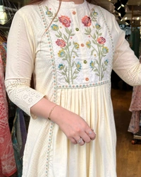 SF2 5366 Cotton embroidered kurta with pants and dupatta - M-38
