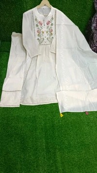 SF2 5366 Cotton embroidered kurta with pants and dupatta - M-38