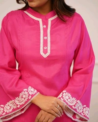 SF2 5360 ,NEW design  Reyon cord- set With printex work and embroidery work✨Pure Reyon kurta with embroidery Pant  - M-38