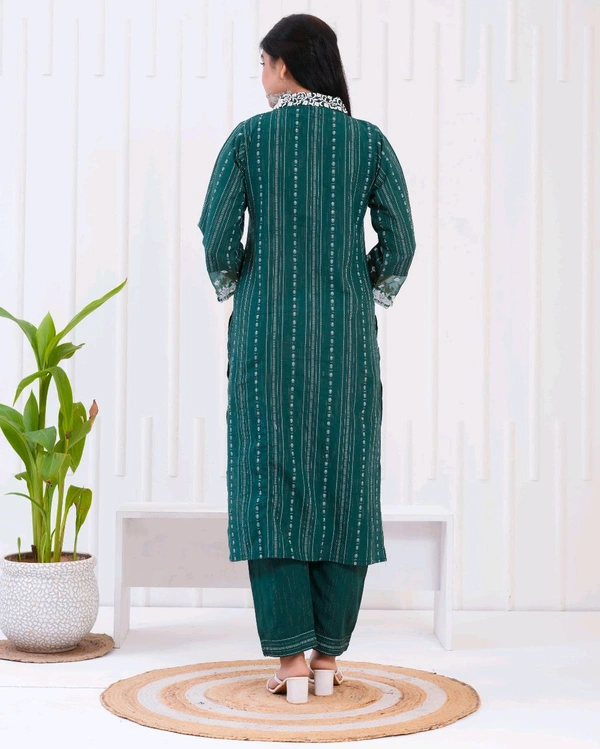 KDJ 5362  new Kadhi Kurta duptta with pant set - Blue Stone, XL-42